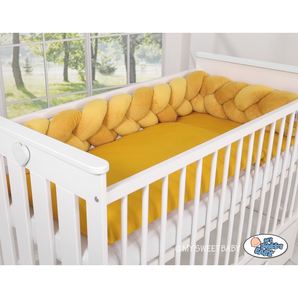 Tour de Lit Bébé Tressé  OEKO-TEX Jaune