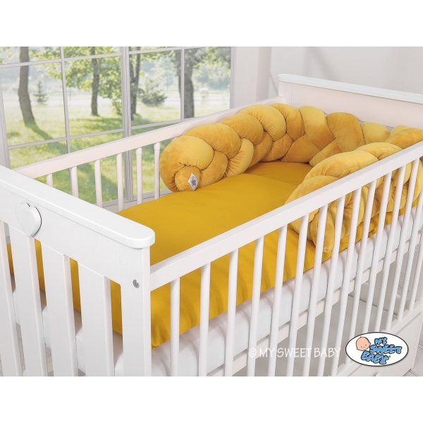 Tour de Lit Bébé Tressé  OEKO-TEX Jaune