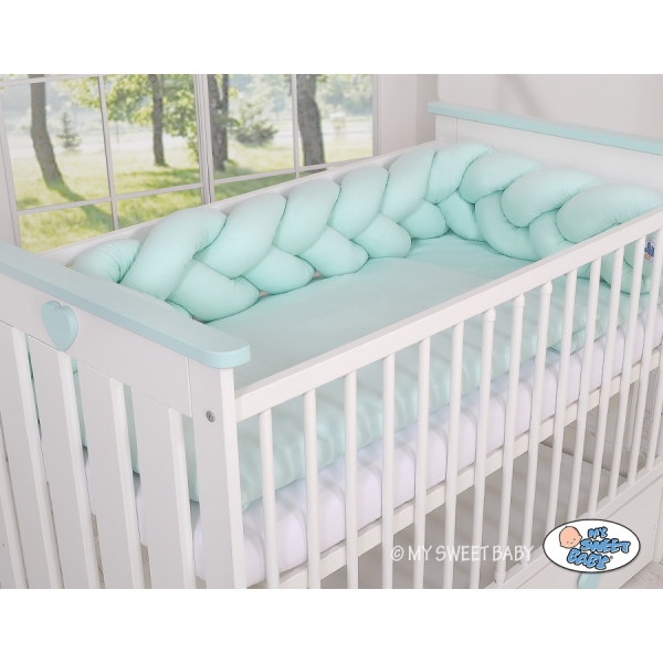 Tour de Lit Bébé Tressé  OEKO-TEX Menthe