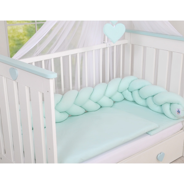 Tour de Lit Bébé Tressé  OEKO-TEX Menthe