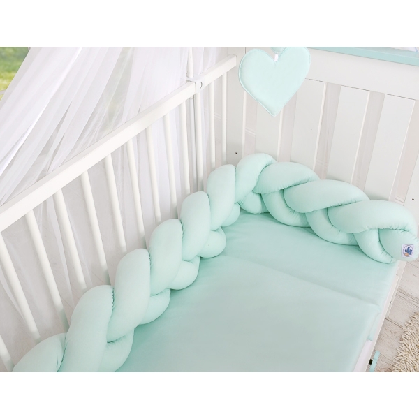 Tour de Lit Bébé Tressé  OEKO-TEX Menthe