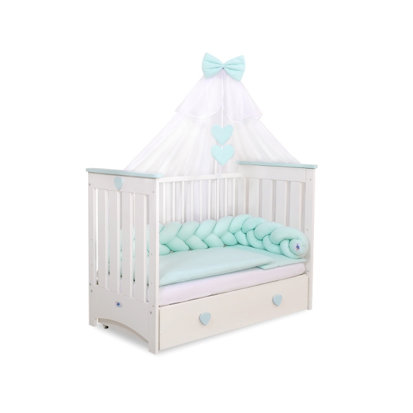 Tour de Lit Bébé Tressé  OEKO-TEX Menthe