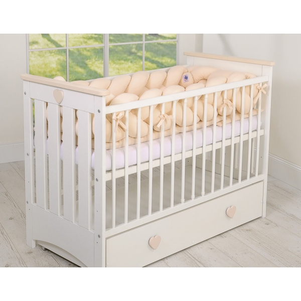Tour de Lit Bébé Tressé XXL Beige