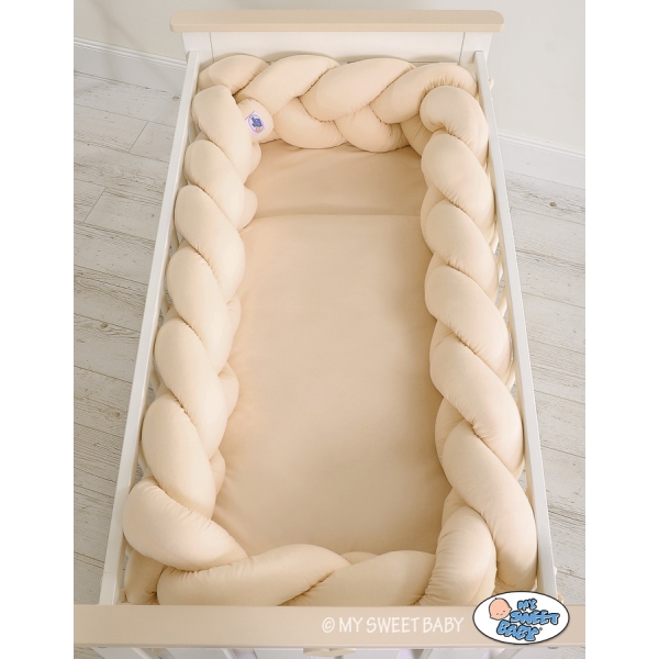Tour de Lit Bébé Tressé XXL Beige