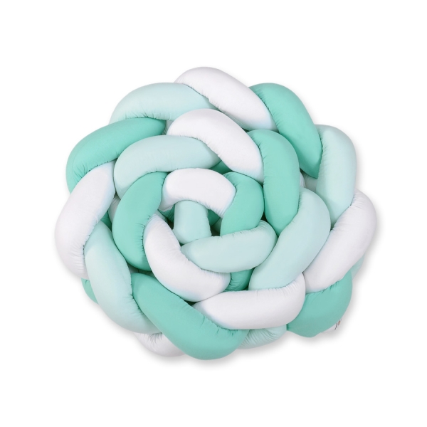 Tour de Lit Bébé Tressé XXL Menthe Blanc