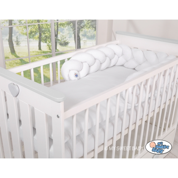 Tour de Lit pour Bébé à Nœuds 180 cm  Blanc