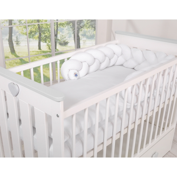 Tour de Lit pour Bébé à Nœuds 180 cm  Blanc