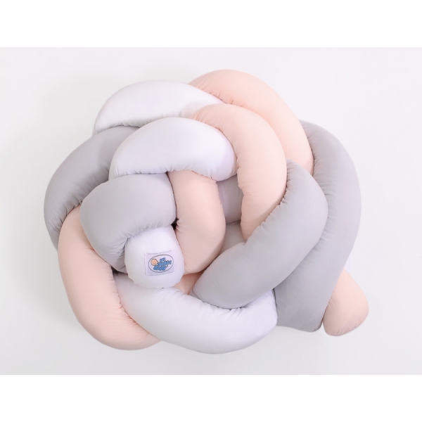 Tour de Lit pour Bébé à Nœuds 180 cm  Blanc Gris