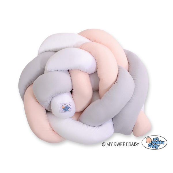 Tour de Lit pour Bébé à Nœuds 180 cm  Blanc Gris