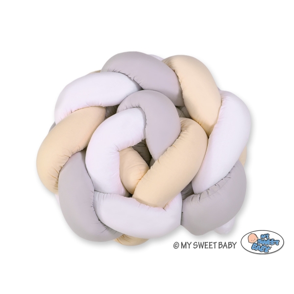 Tour de Lit pour Bébé à Nœuds 180 cm  Blanc Gris Beige