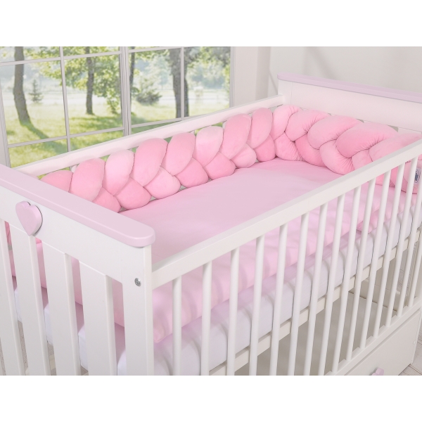 Tour de Lit pour Bébé à Nœuds 180 cm  Rose pour Fille