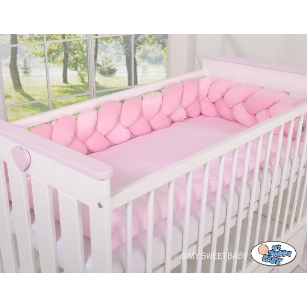 Tour de Lit pour Bébé à Nœuds 180 cm  Rose pour Fille