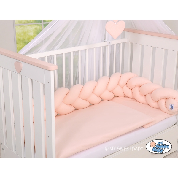 Tour de Lit Tressé 1,8m Rose Poudré