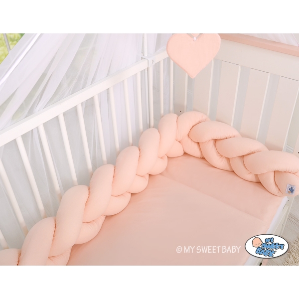 Tour de Lit Tressé 1,8m Rose Poudré