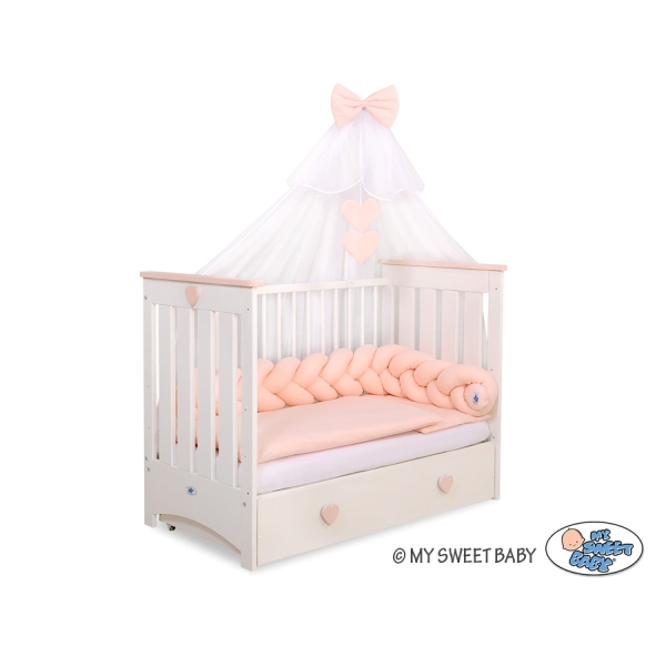 Tour de Lit Tressé 1,8m Rose Poudré