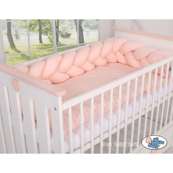 Tour de Lit Tressé 1,8m Rose Poudré