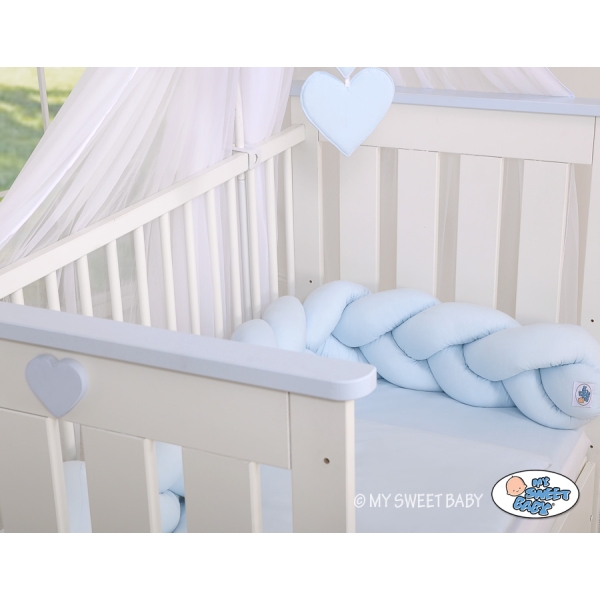Tour de Lit Tressé 180 cm Bleu pour Garçon