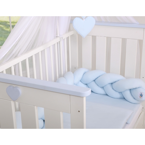 Tour de Lit Tressé 180 cm Bleu pour Garçon