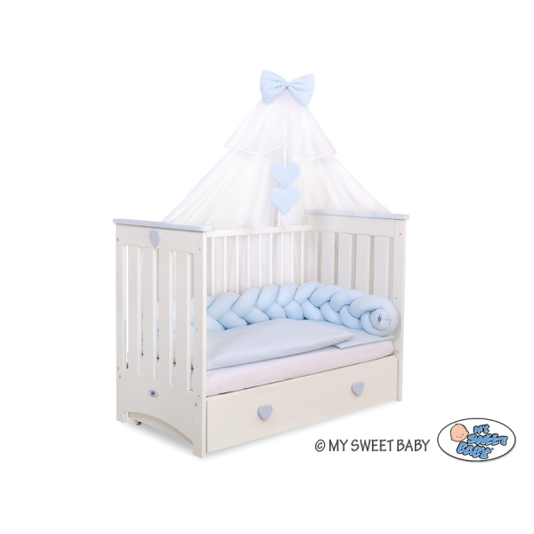 Tour de Lit Tressé 180 cm Bleu pour Garçon