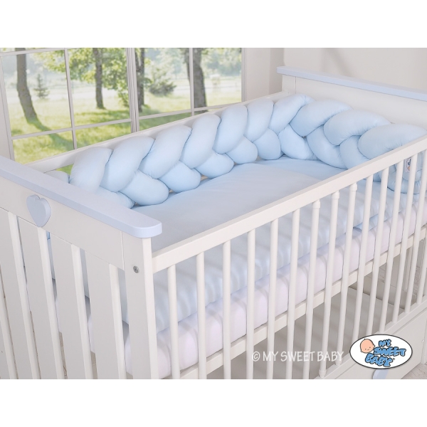 Tour de Lit Tressé 180 cm Bleu pour Garçon