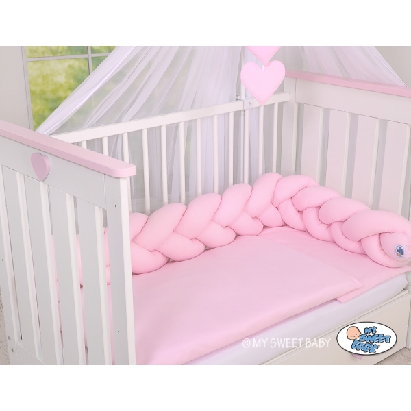 Tour de Lit Tressé 180 cm Rose Rose