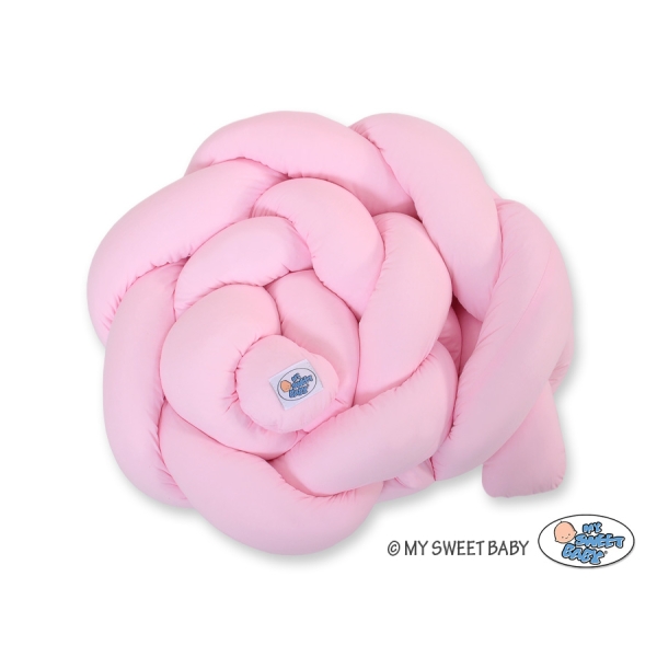 Tour de Lit Tressé 180 cm Rose Rose