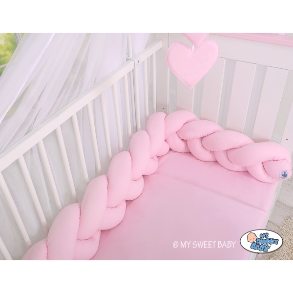 Tour de Lit Tressé 180 cm Rose Rose