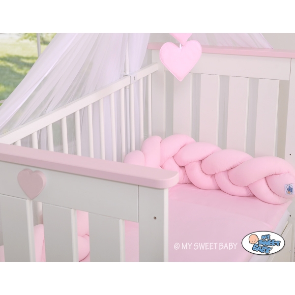 Tour de Lit Tressé 180 cm Rose Rose
