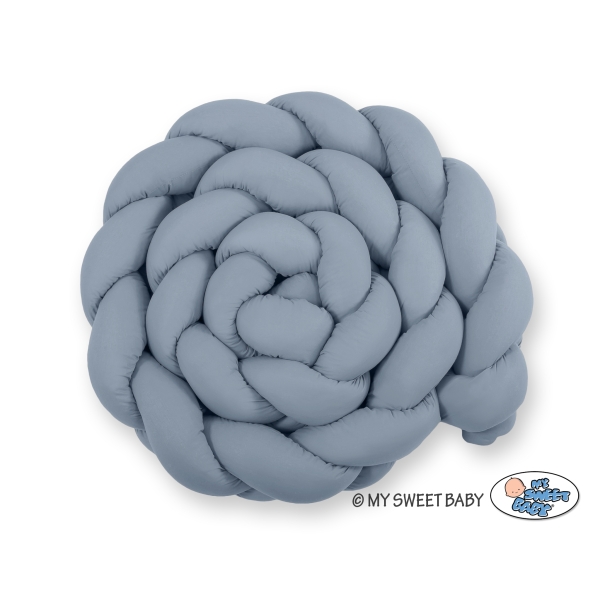Tour de Lit Tressé Bleu Pastel 3,6 m