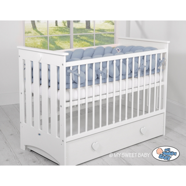 Tour de Lit Tressé Bleu Pastel 3,6 m