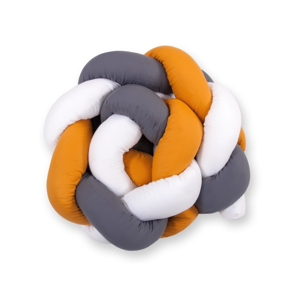 Tour de Lit Tressé Pare Chocs Blanc Anthracite Miel