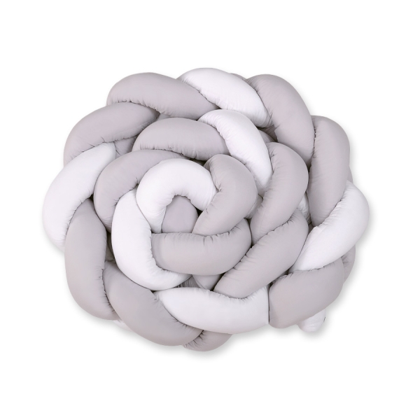 Tour de Lit Tressé pour Bébé 3,6m Blanc Gris