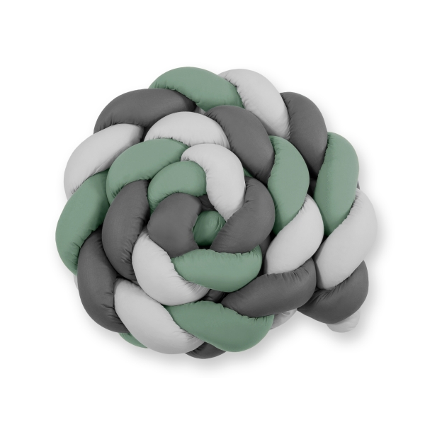 Tressé Tour de Lit Extra épais à Long Gris Vert Pastel Anthracite