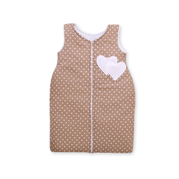 Turbulette Bébé  Brun à Pois Cœurs