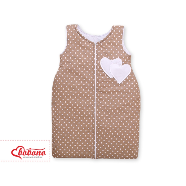 Turbulette Bébé  Brun à Pois Cœurs