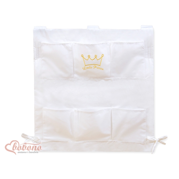 Vide Poche de Lit pour Bébé Blanc Prince / Princess