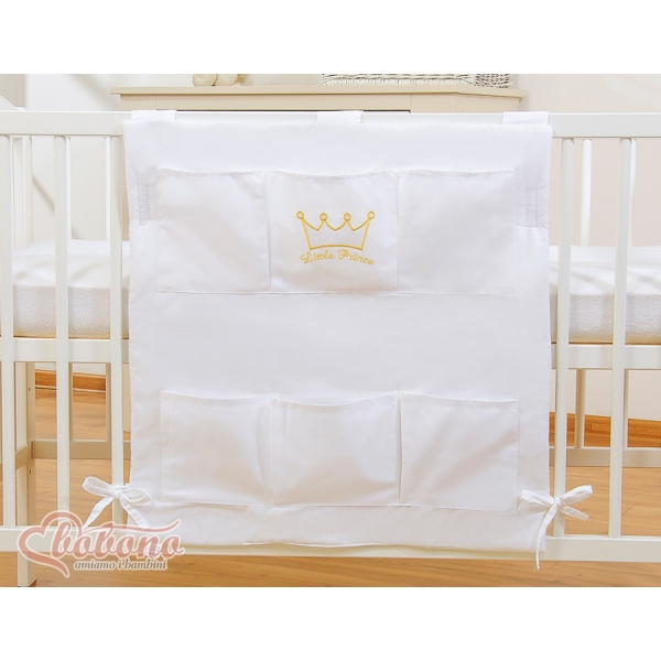 Vide Poche de Lit pour Bébé Blanc Prince / Princess