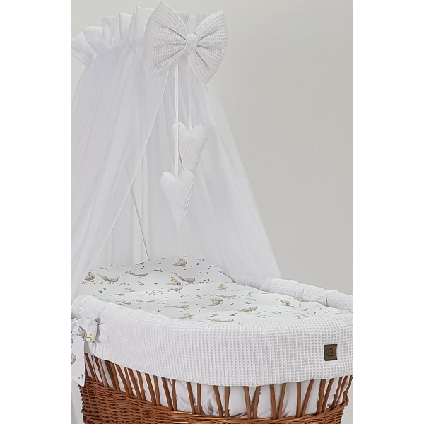Habillage berceau osier blanc ancien