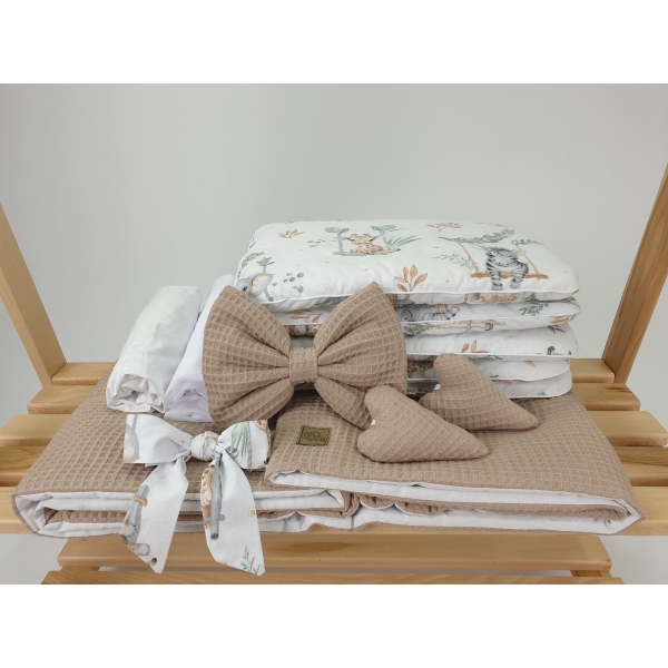 Habillage coton gaufré pour berceau bébé avec ciel Waldin