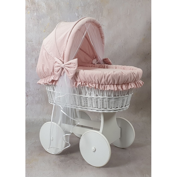 Habillage pour Berceau en Osier Capote rose