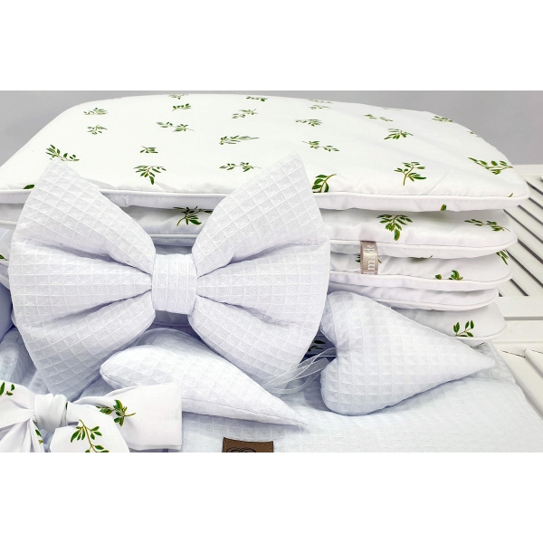 Habillage waffle pour berceau bébé en osier