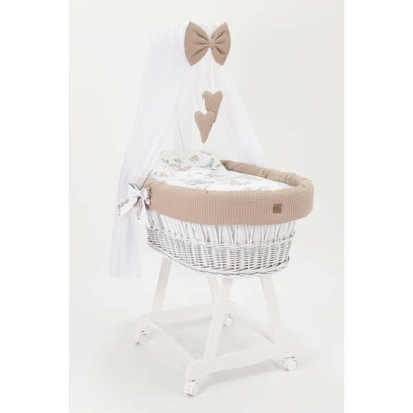 Habillage XXL et linge de lit pour berceau bébé XXL beige
