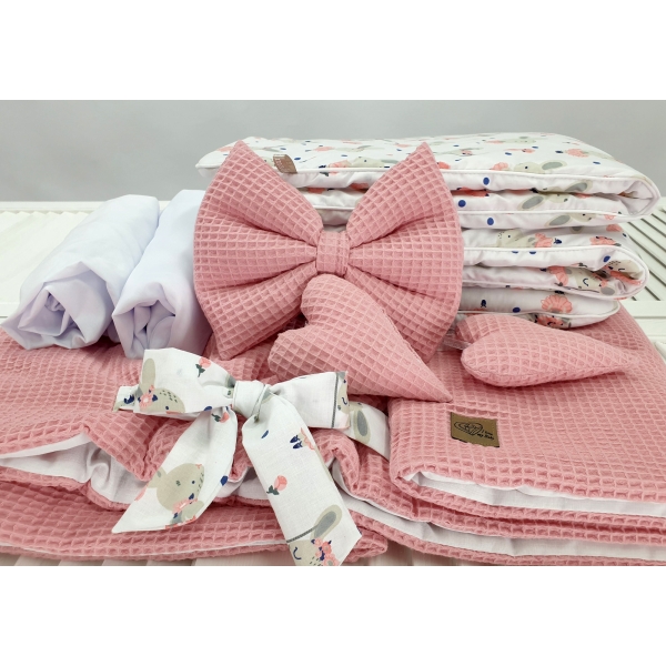 Set complet linge XL berceau rose poudré